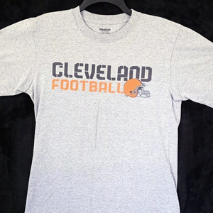 Vintage Reebok Cleveland Browns Football‎ Tee Shirt Size Medium Gray #1173